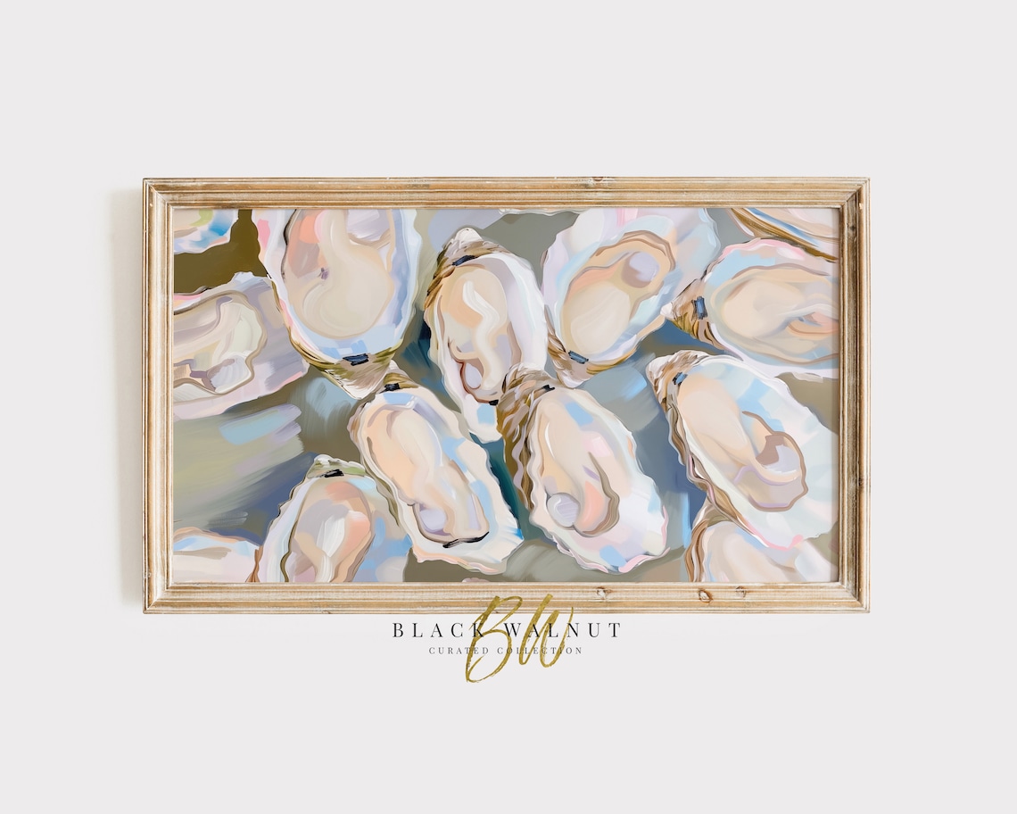 Coastal Abstract Sea Shells Oyster Art Print
