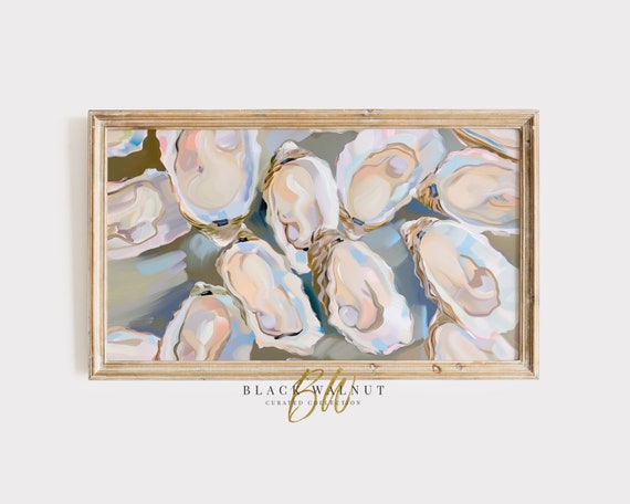 Coastal Abstract Sea Shells Oyster Art Print