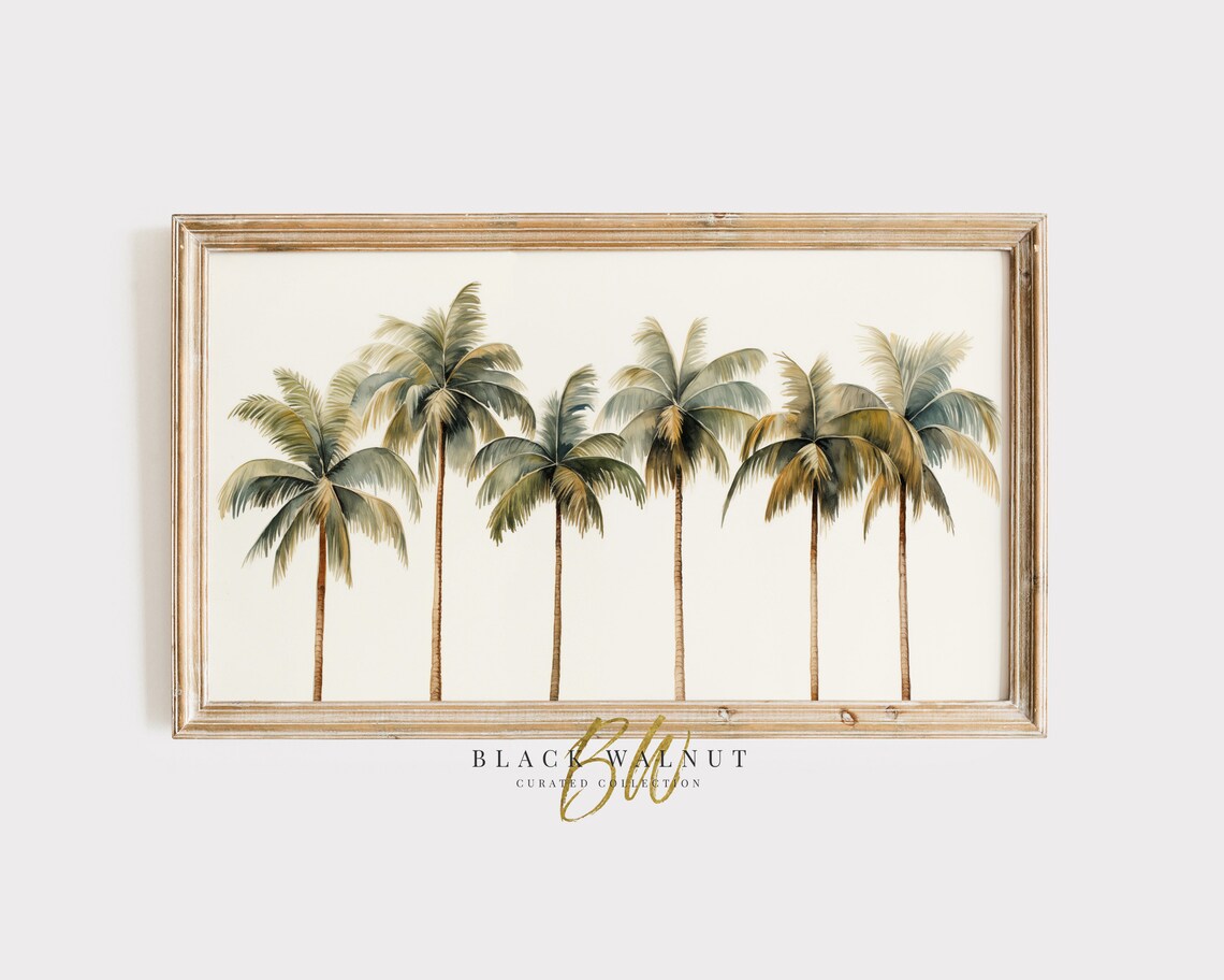 Palm Trees Abstract Tropical Art Print, Minimalist