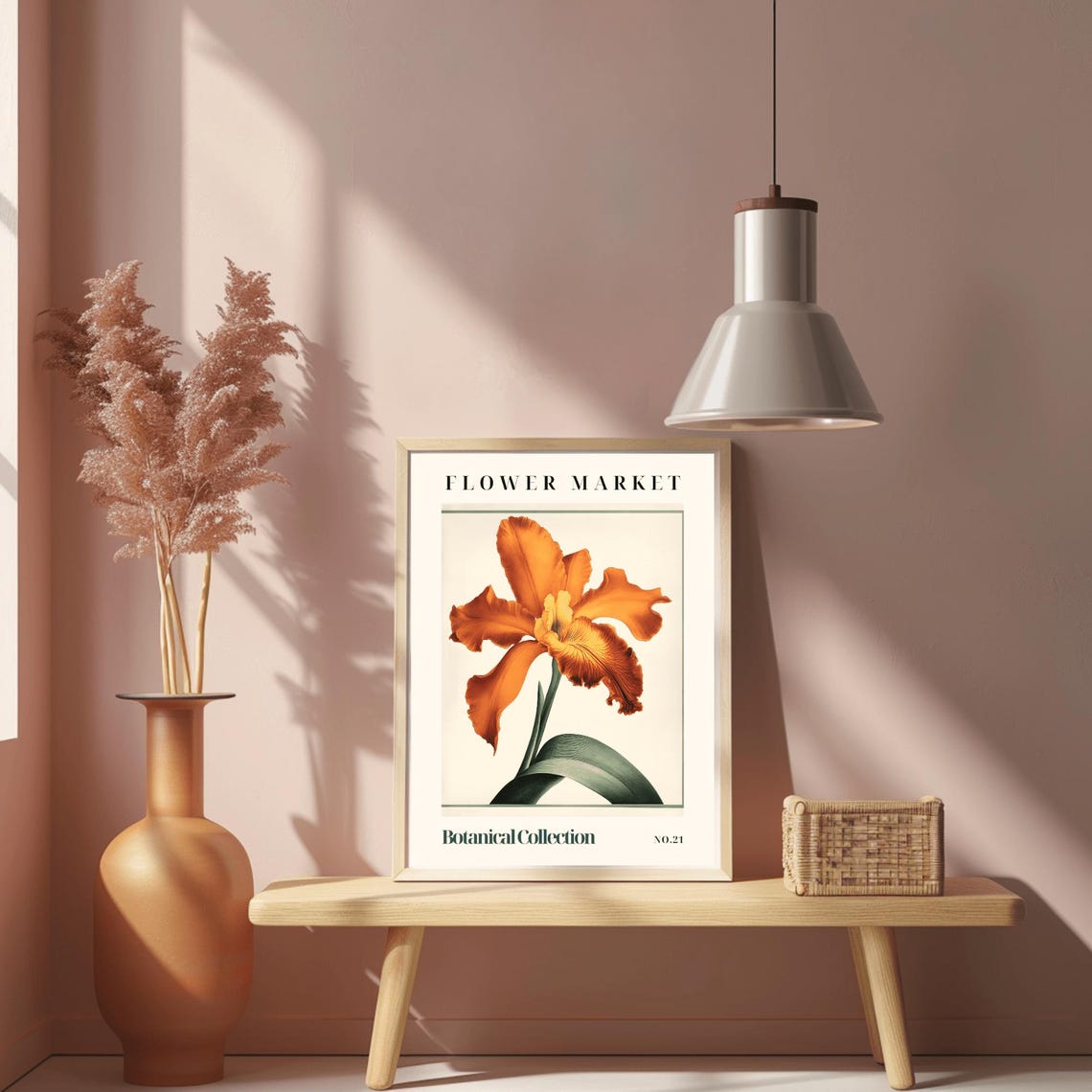 Flower Market Vibrant Orange Iris Botanical Collection No.21 Poster - Image 2