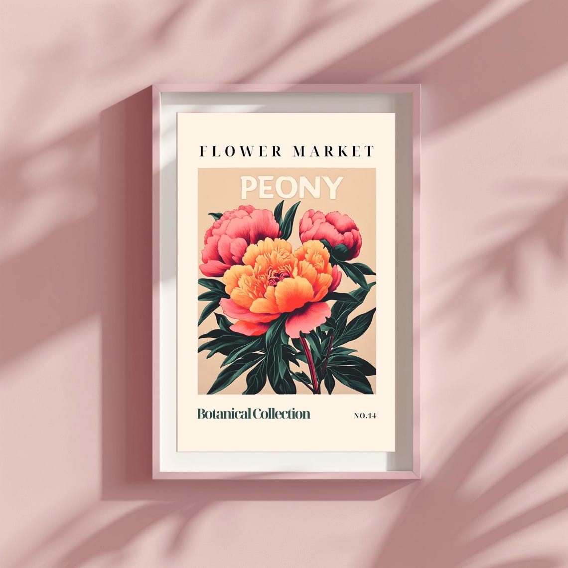 Flower Market Peony Print Boho Flower Wall Art Floral Print Pink Print Trendy Wall Art Bedroom Homedecor Living Room - Image 2