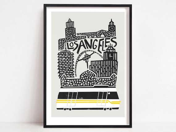 Los Angeles City Print, Mid-Century Travel Poster