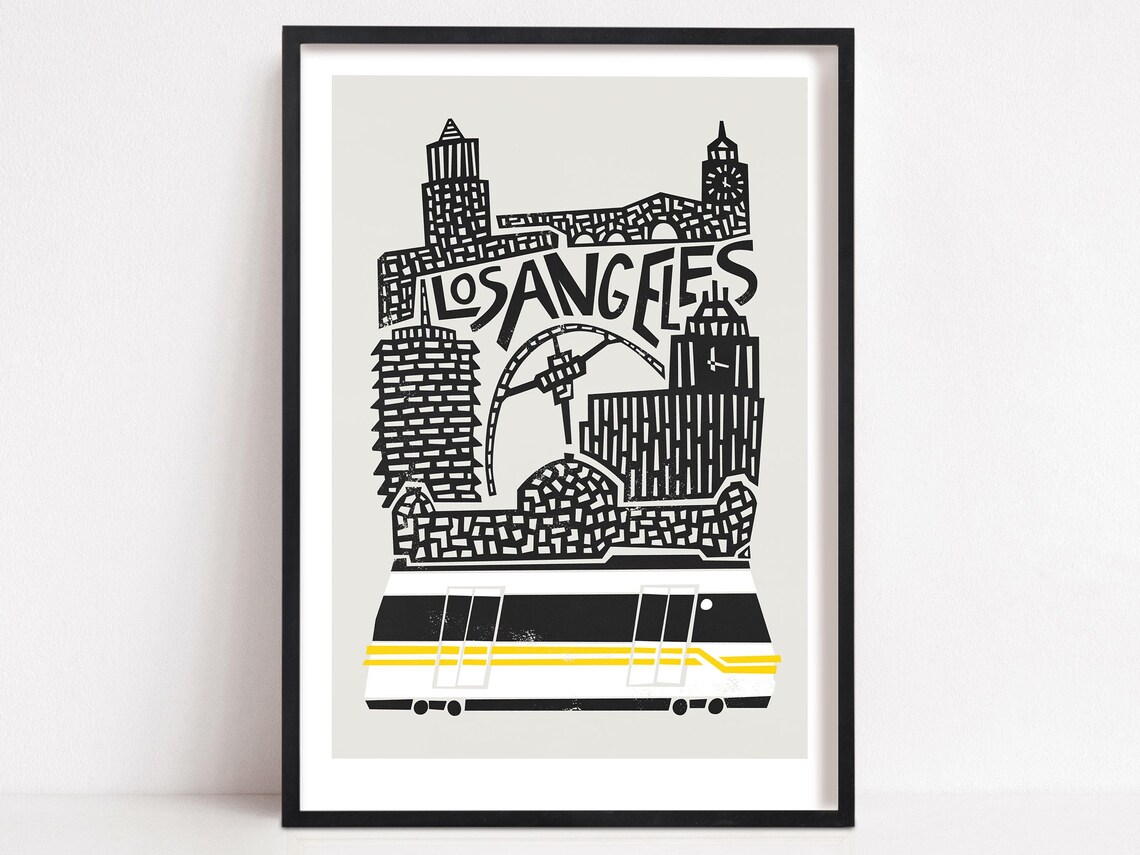 Los Angeles City Print, Mid-Century Travel Poster