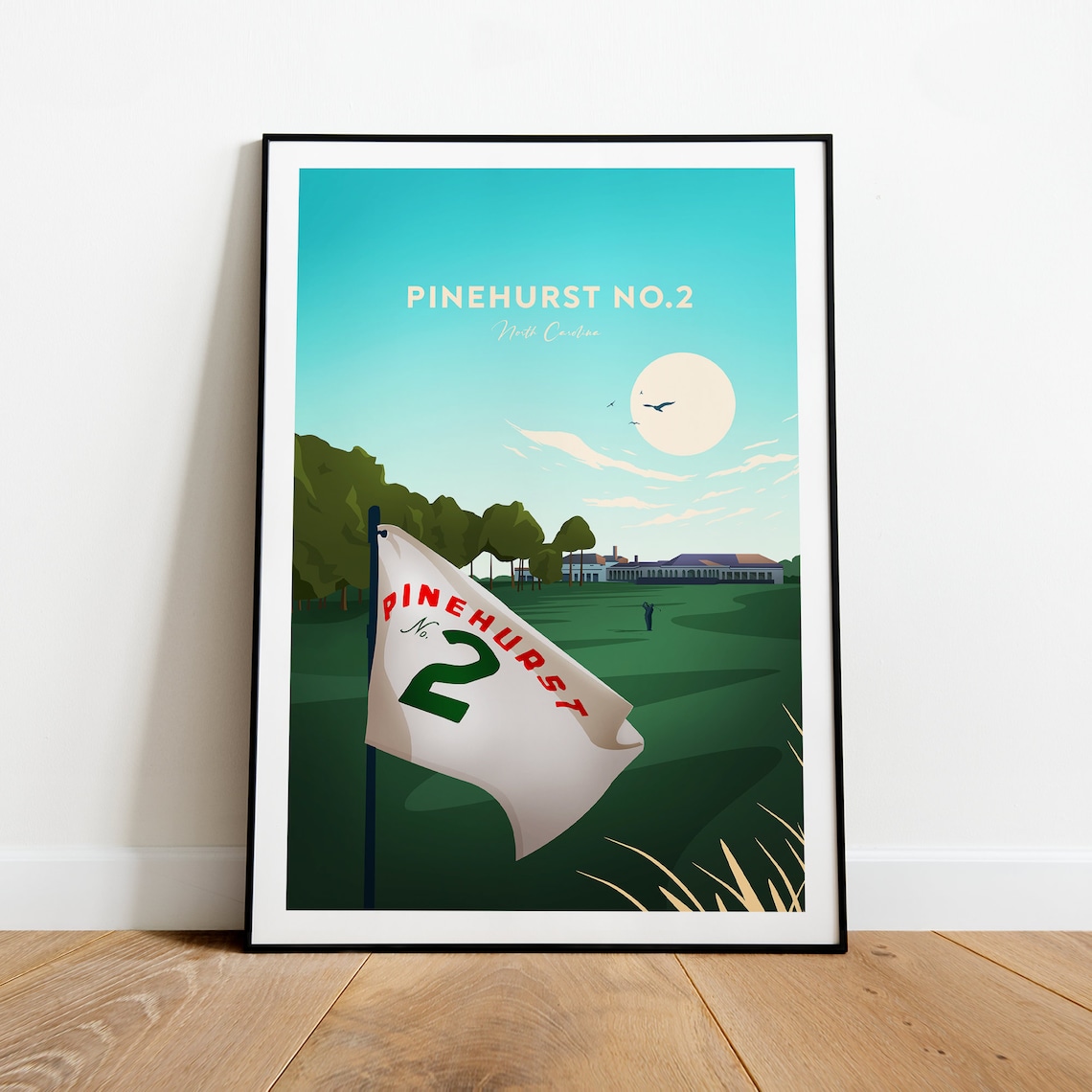 Pinehurst No 2 North Carolina Golf Course Flag Iconic Green Poster - Image 2