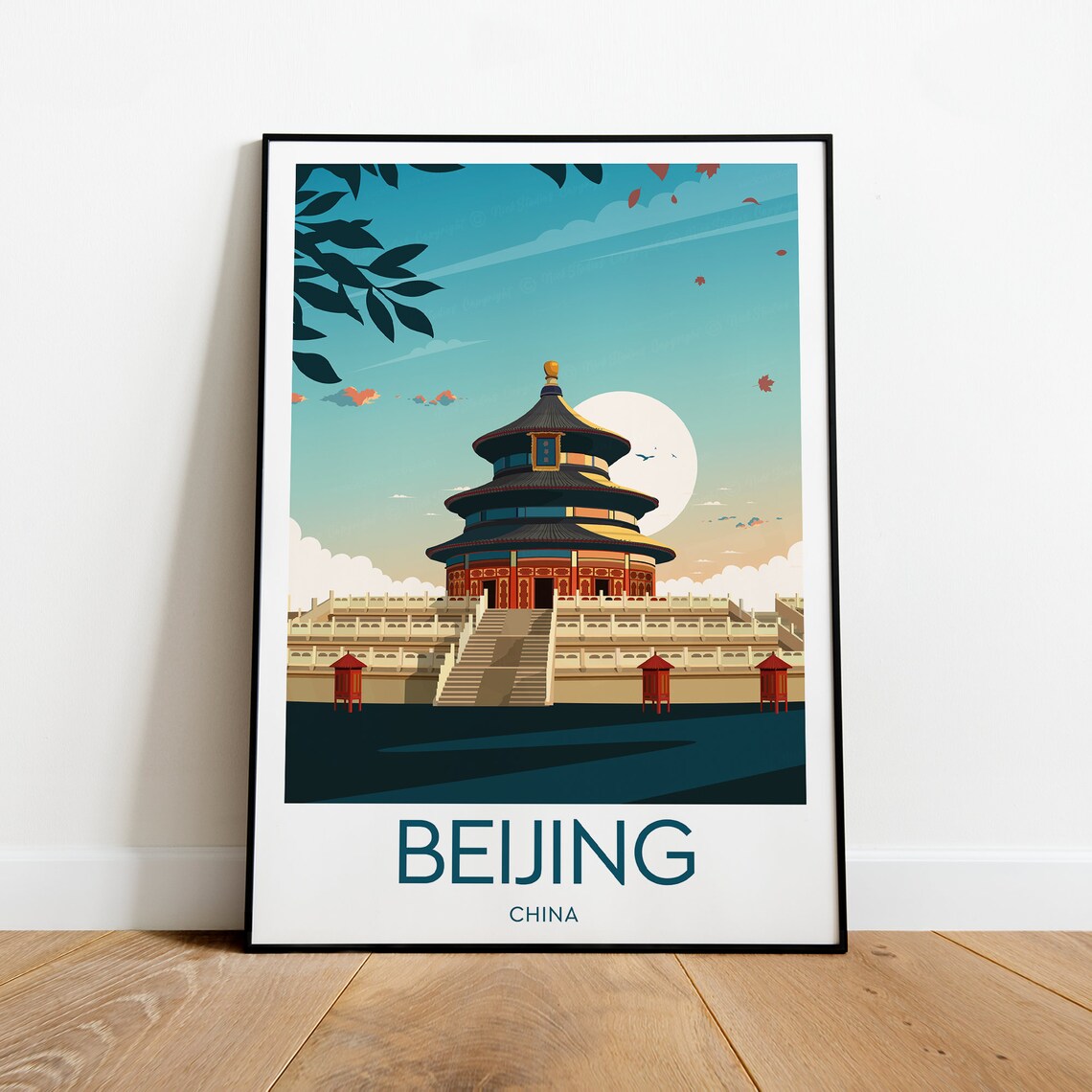 Beijing China Temple of Heaven Marble Terrace Dusk Travel Poster