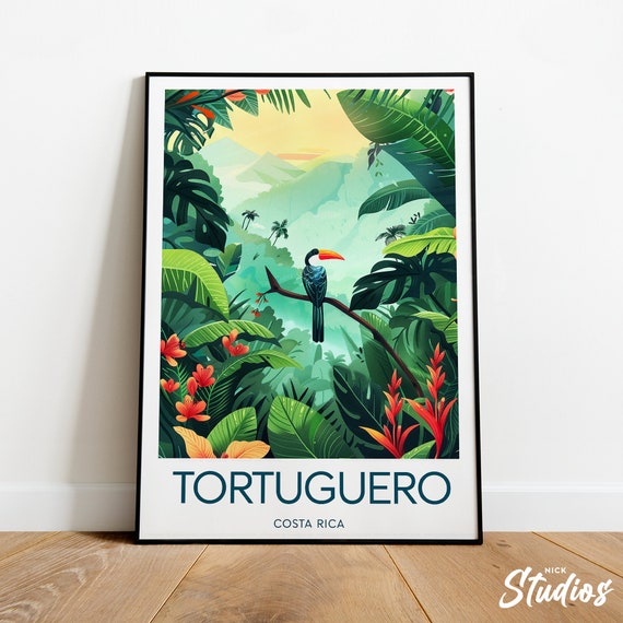 Tortuguero Travel Print Costa Rica Poster Tortuguero Poster Tortuguero Wall Art Wedding Gift Custom Text Personalised Gift