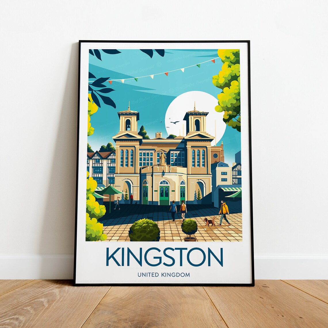 Kingston Old Market House in the Town Square on a Sunny Day Poster