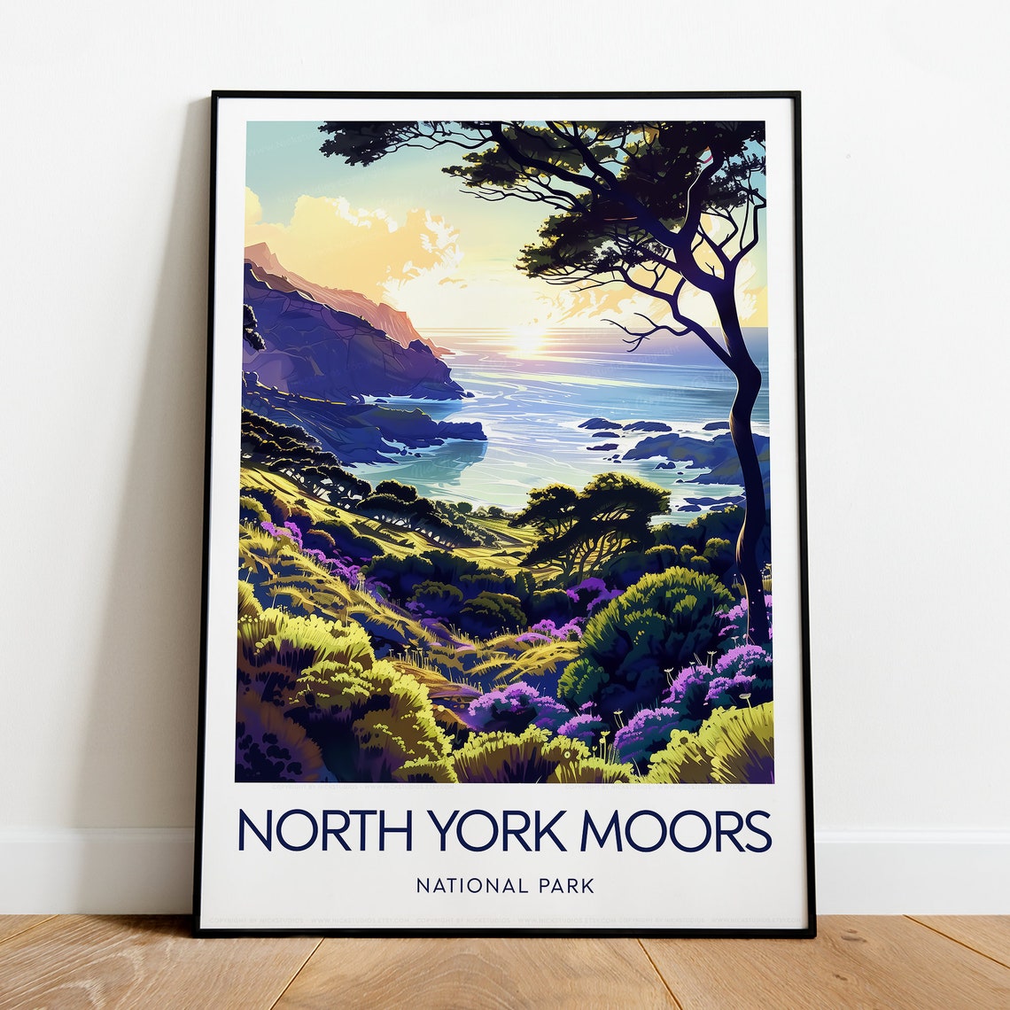 North York Moors National Park Sunset Cliffs Moorland Poster - Image 2