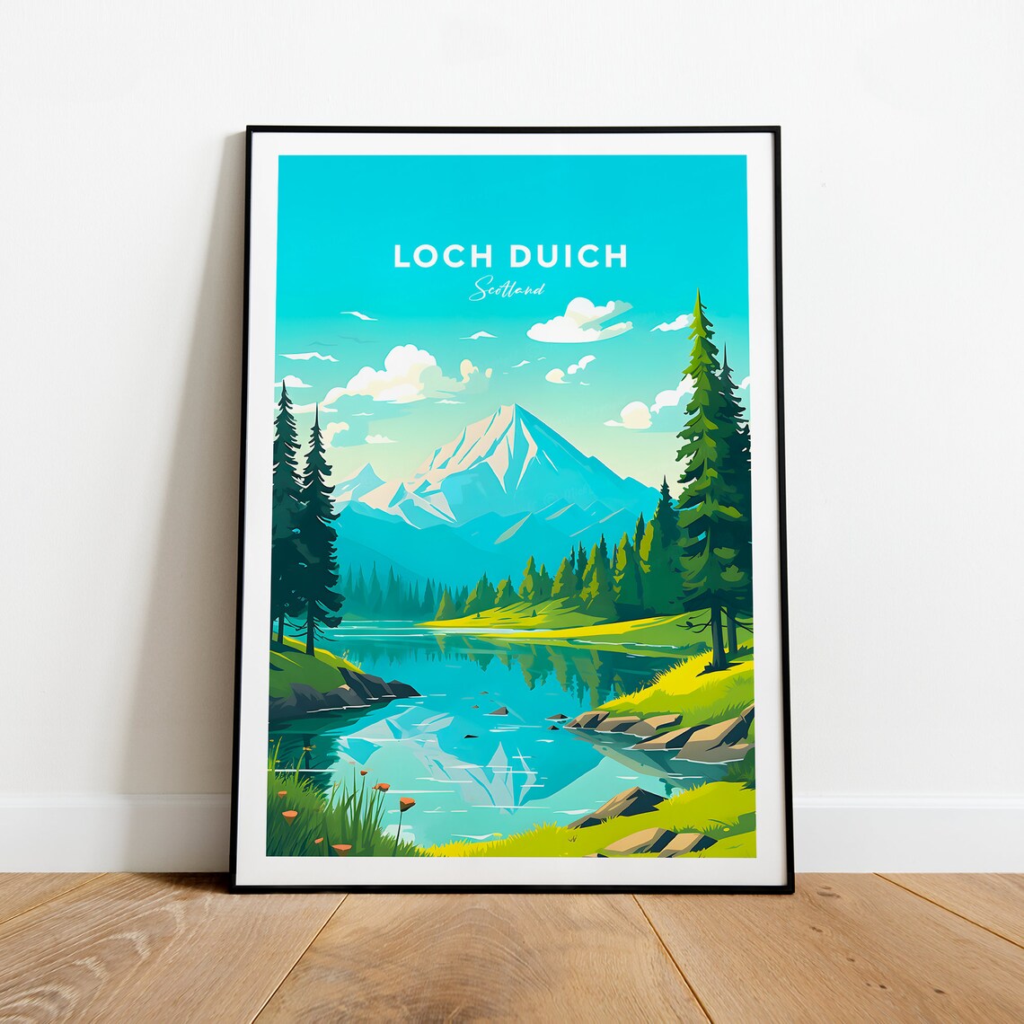 Loch Duich Scotland Highland Loch Mountain Lake Travel Poster