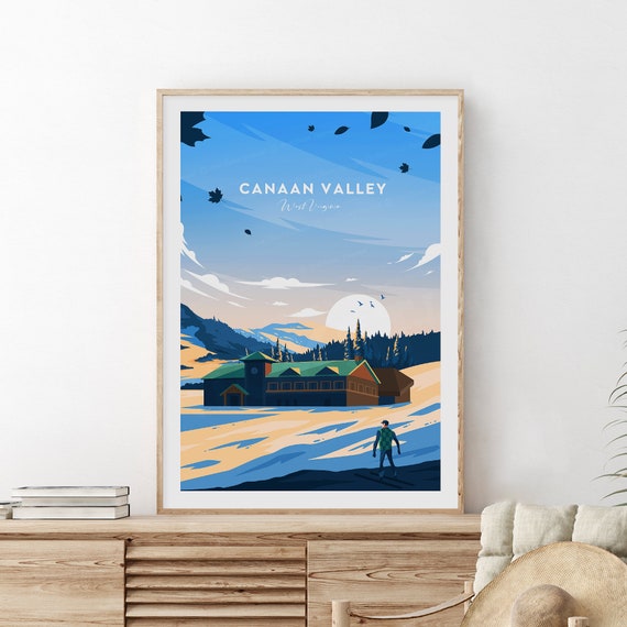 Canaan Valley Traditional Ski Print West Virginia Canaan Valley Ski Poster Wedding Gift Birthday