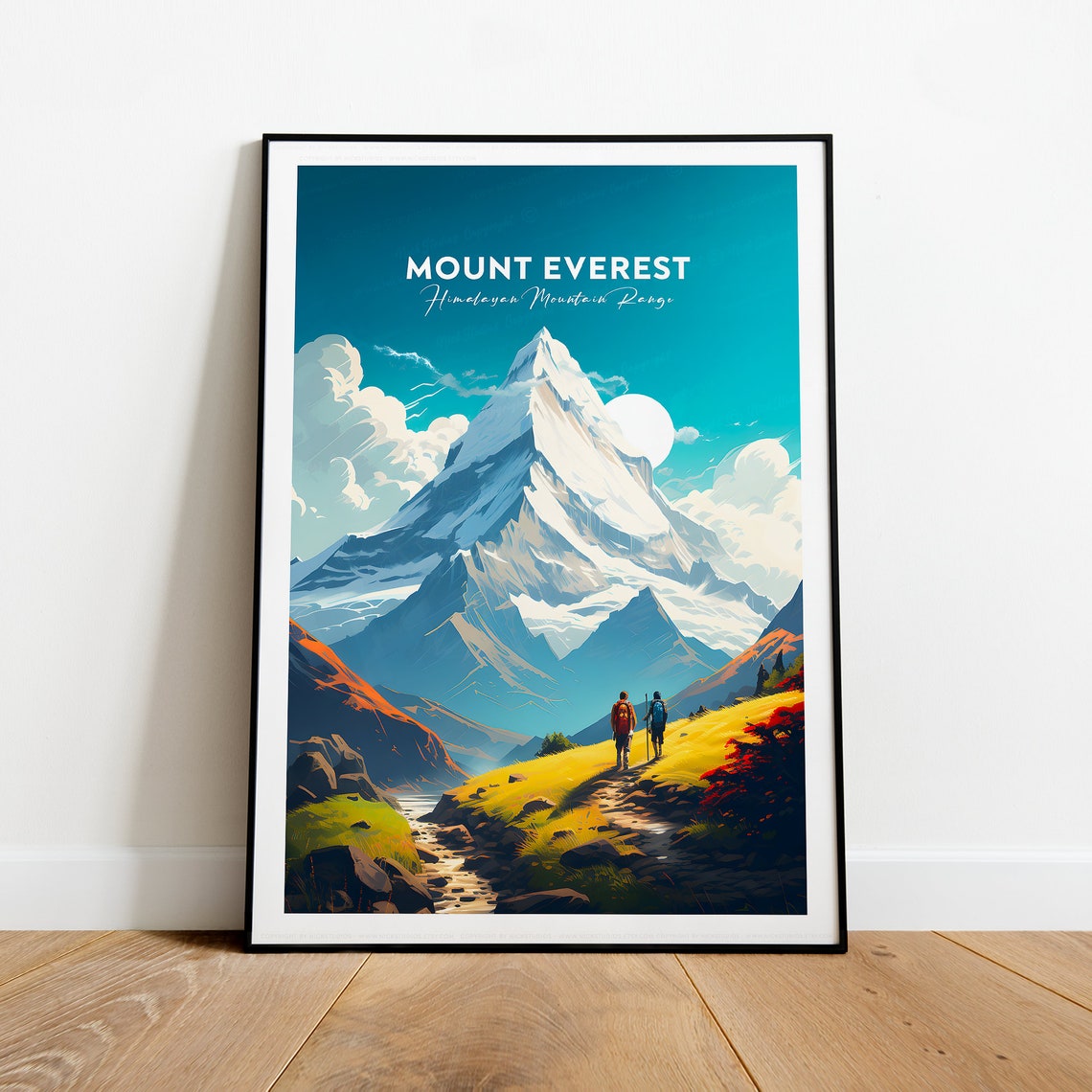 Mount Everest Himalayas Hikers Mountain Trail Summit Peak Poster - Image 2