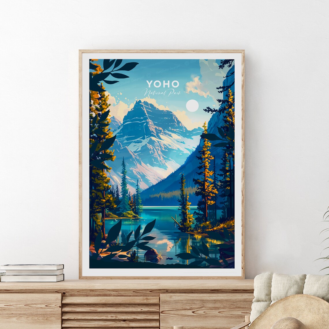 Yoho National Park Mountain Lake Alpine Scenery Travel Poster - Image 2
