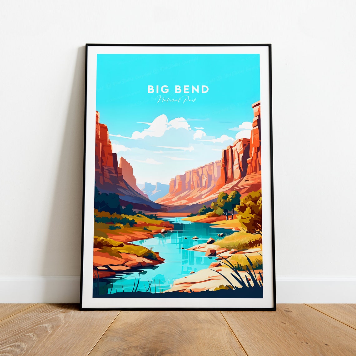 Big Bend National Park Texas Red Desert Canyon And River Poster
