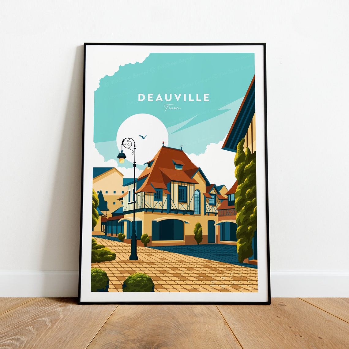 Deauville Traditional Travel Print France Deauville Poster France Print Wedding Gift Birthday