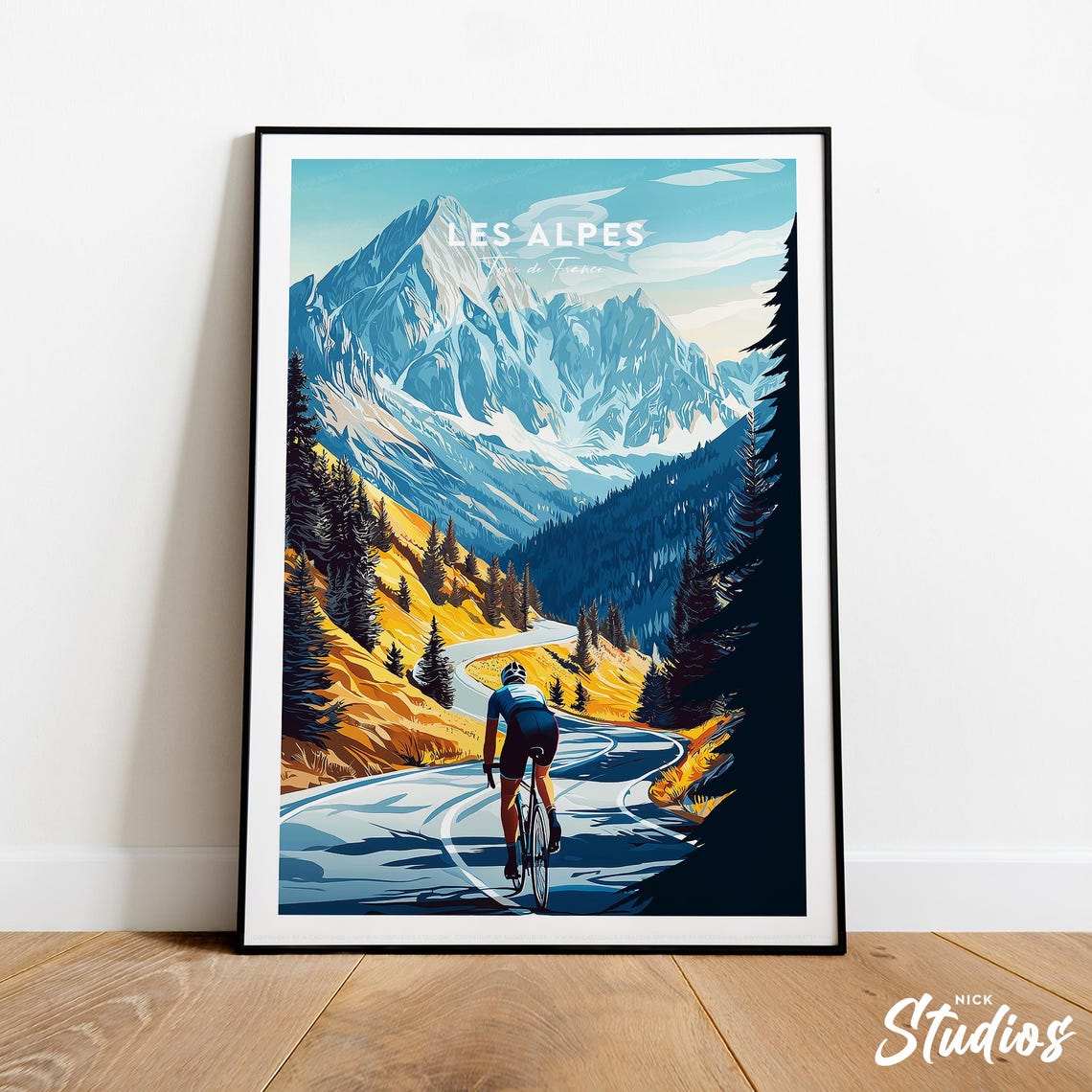 Les Alps Tour De France Traditional Print Grand Tour Les Alps Prints Tour De France Poster France Cycling Poster Cycling Print