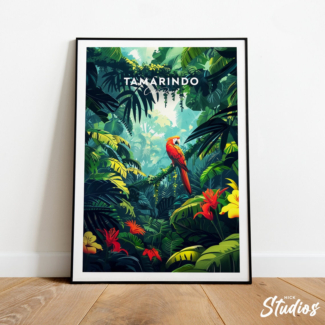 Tamarindo Traditional Travel Print Costa Rica Poster Tamarindo Poster Tamarindo Wall Art Wedding Gift Custom Text Personalised Gift