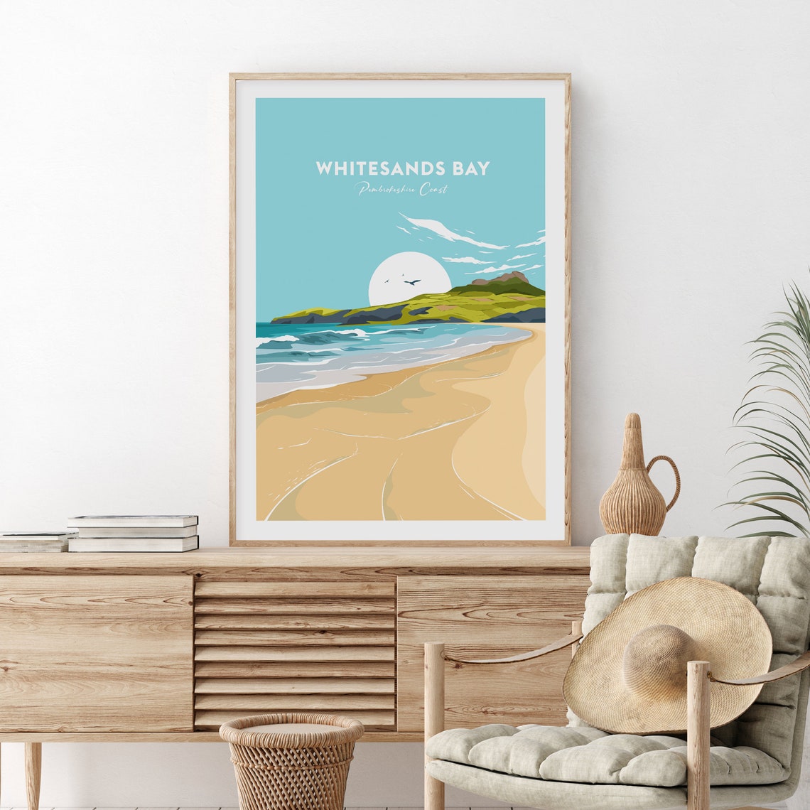 Whitesands Bay Pembrokeshire Coast Golden Sandy Surf Travel Poster - Image 2