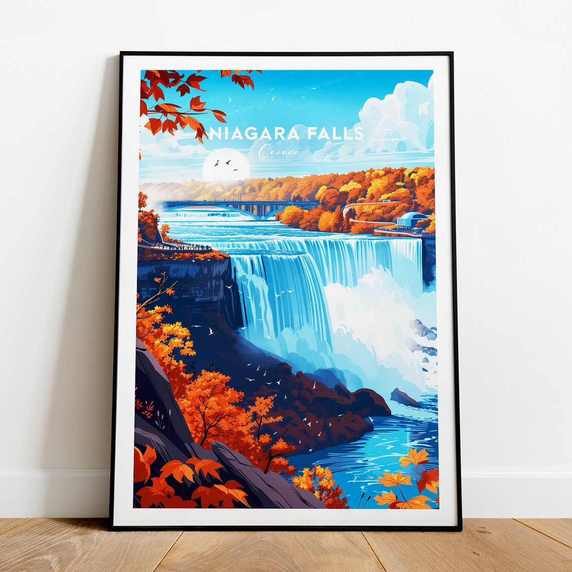 Niagara Falls Canada Horseshoe Falls Fall Colors Travel Poster - Image 2