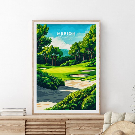 Merion Traditional Golf Print Pennsylvania Merion Golf Poster Merion Golf Course Art Wedding Gift Birthday Poster