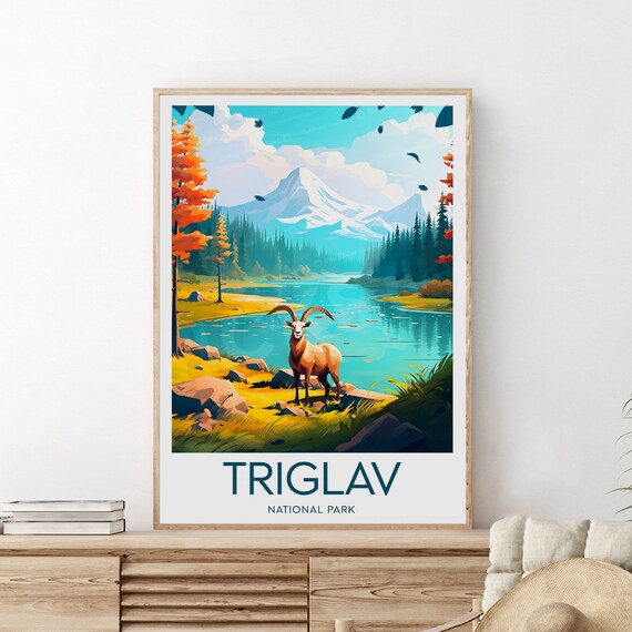 Triglav National Park Ibex Alpine Lake Julian Alps View Travel Poster