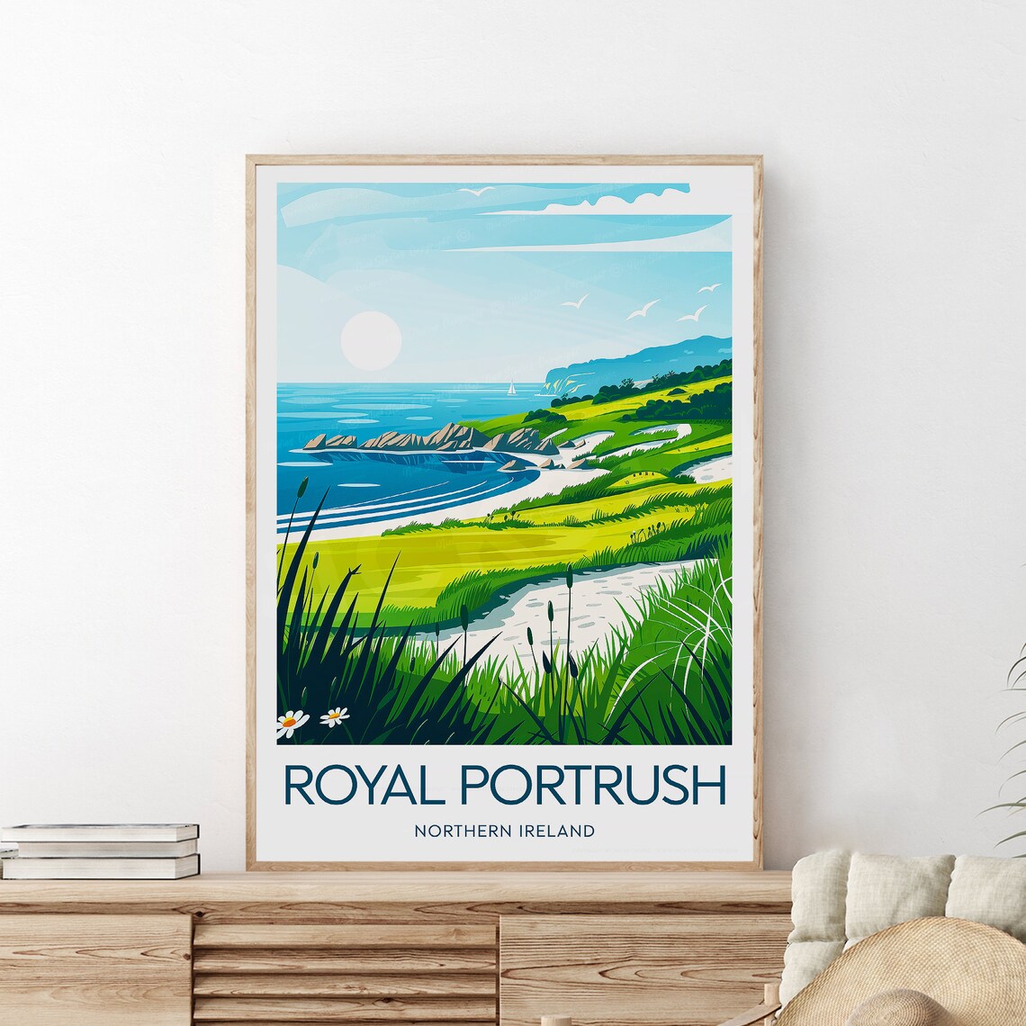 Royal Portrush Northern Ireland Coastal Golf Links Sunset Poster - Image 2