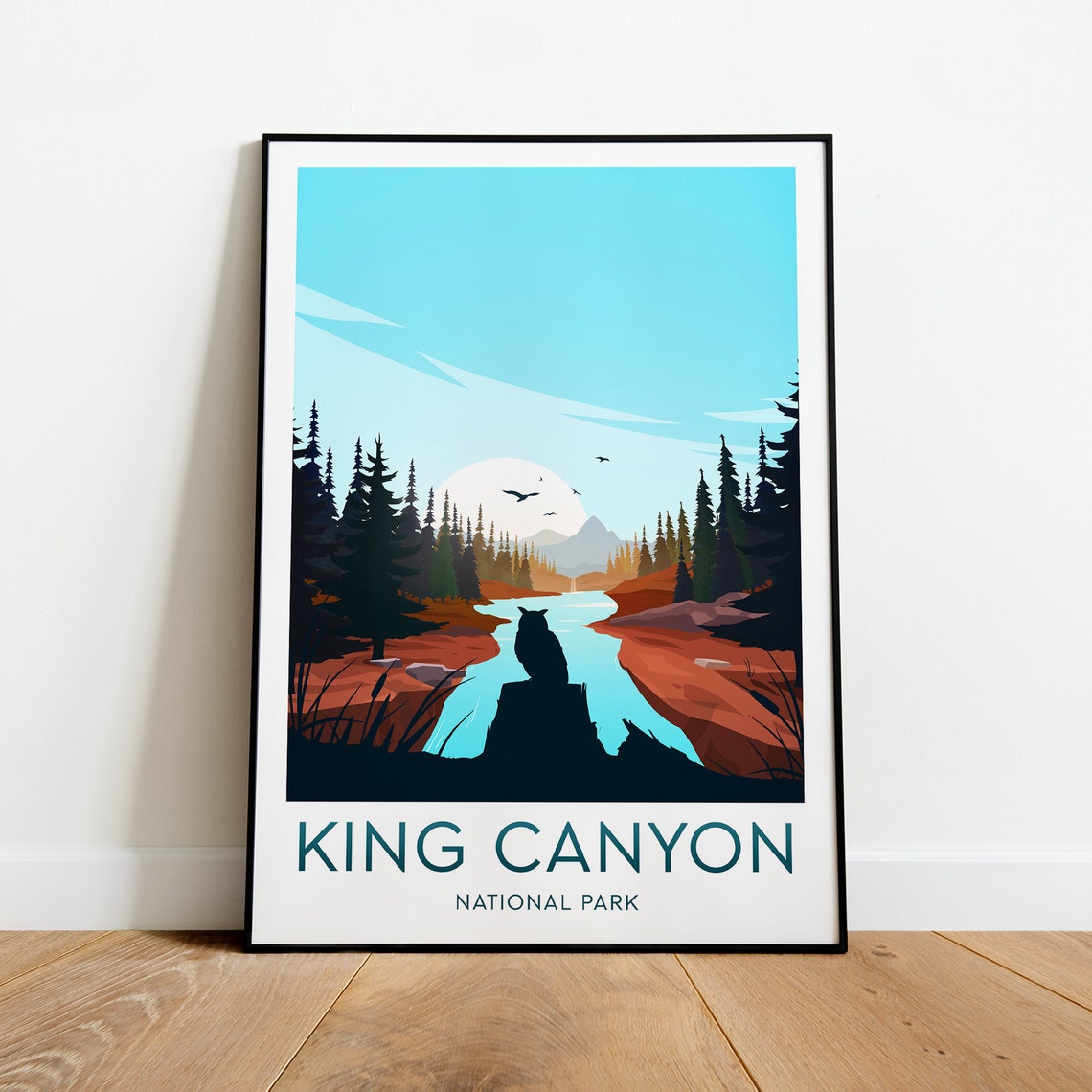 King Canyon National Park Winding River Pine Forest Travel Poster - Image 2
