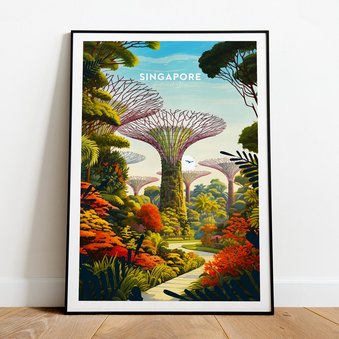 Singapore Southeast Asia Gardens Supertree Grove Garden Scene Poster