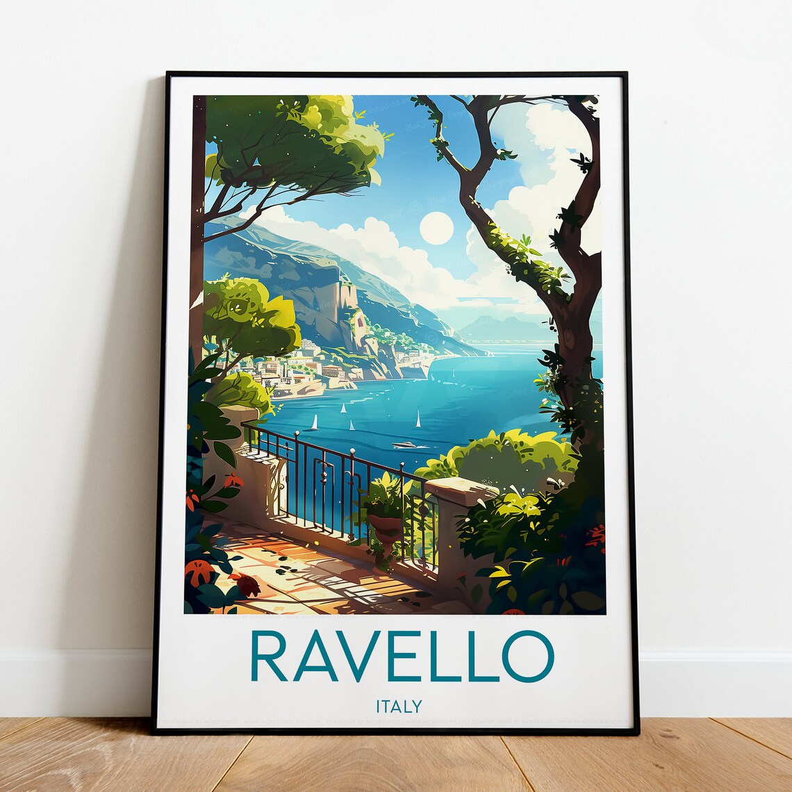 Ravello Italy Amalfi Coast Terrace Sea View Scenic Travel Poster - Image 2