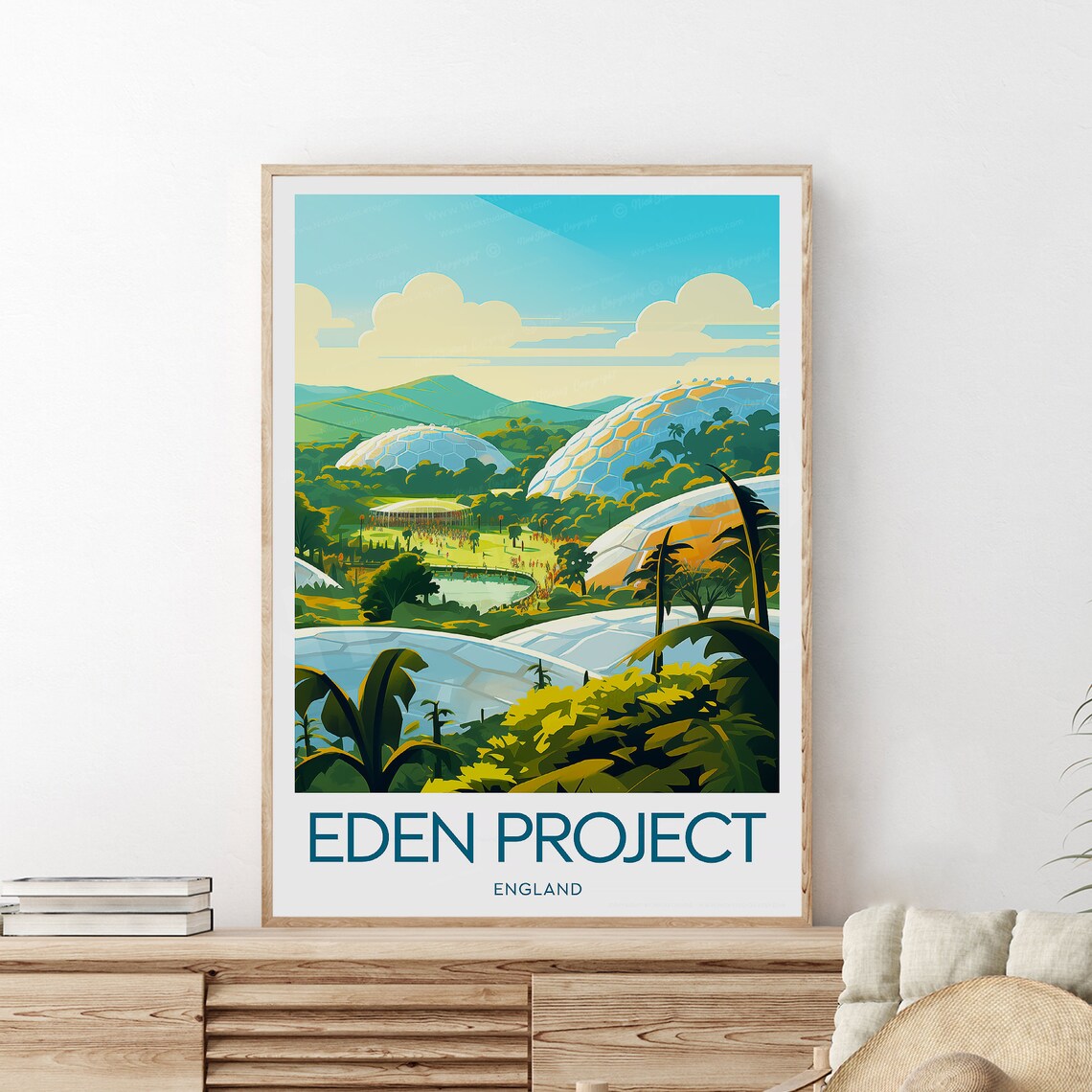 Eden Project England Cornwall Geodesic Biomes Garden Travel Poster - Image 2