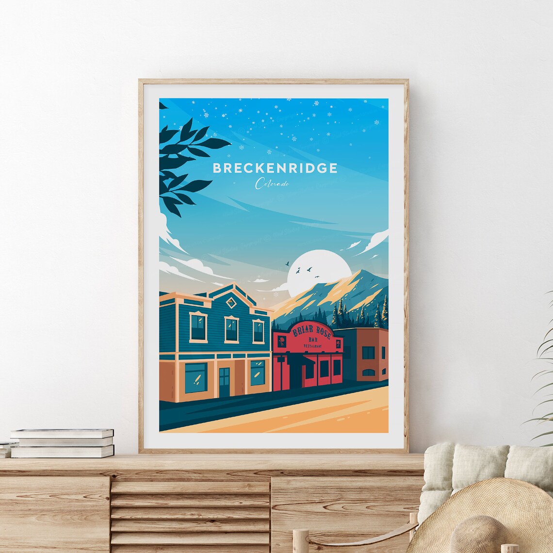 Breckenridge Colorado Main Street Winter Mountain Ski Town Poster