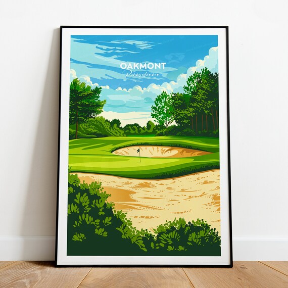 Oakmont Traditional Golf Print Pennsylvania Oakmont Golf Poster Oakmont Golf Course Art Wedding Gift Pittsburgh Pennsylvania
