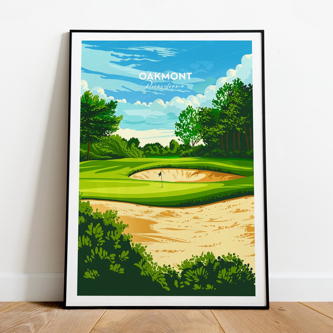 Oakmont Pennsylvania Golf Course Bunker and Green View Poster