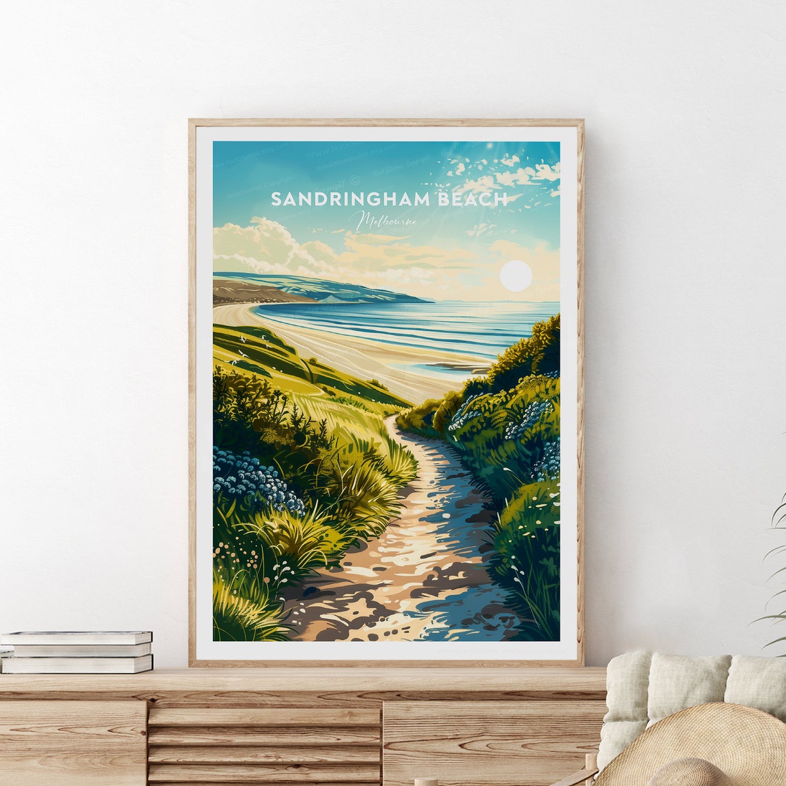 Sandringham Beach Melbourne Coastal Path Sea View Travel Poster - Image 2