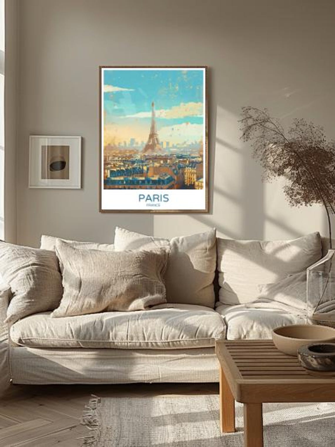 Paris France Eiffel Tower Rooftops Golden Light Travel Poster - Image 2