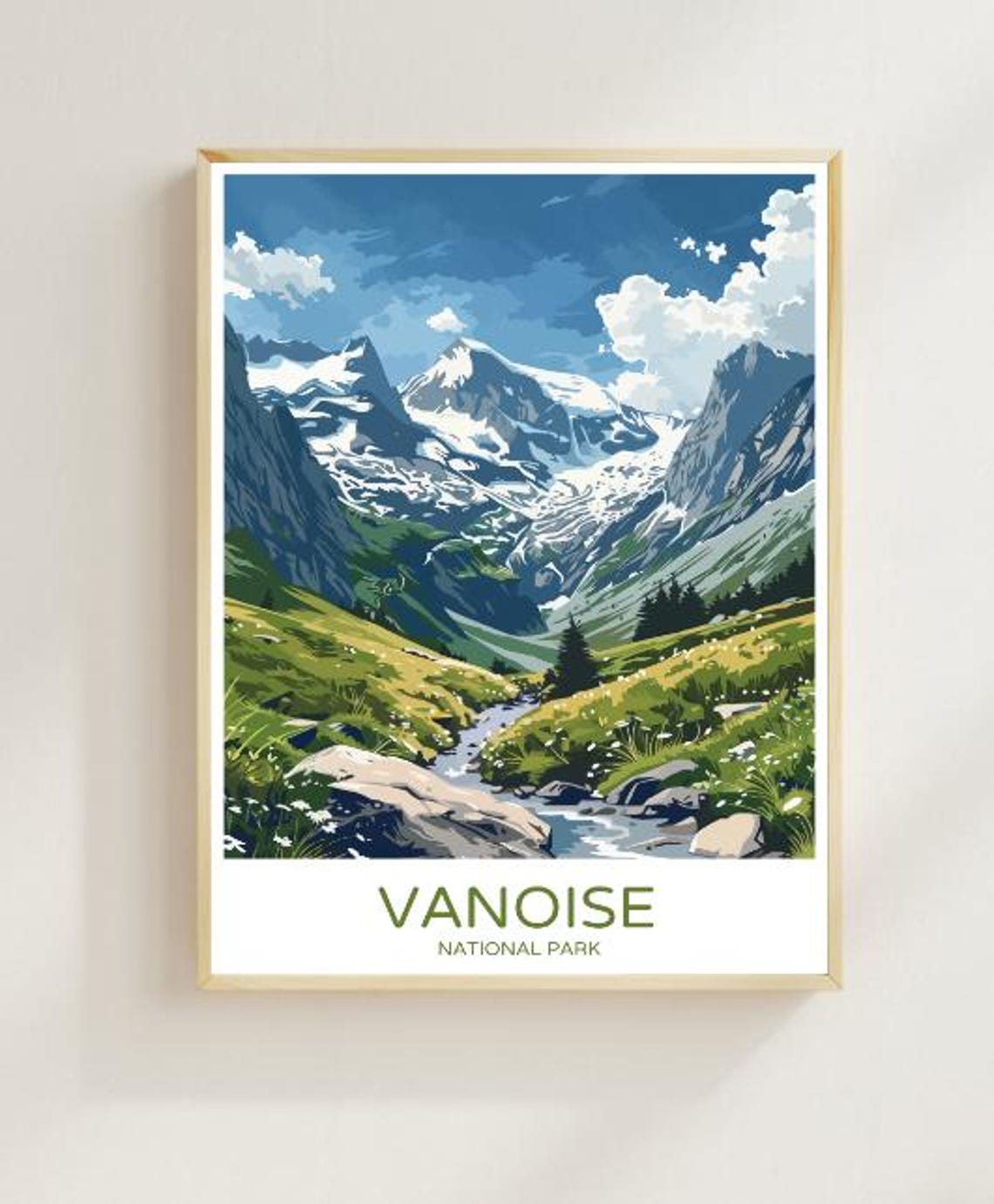 Vanoise National Park Poster France Landscape Wall Art Of French Alps Nature Travel Print Mountain Decor