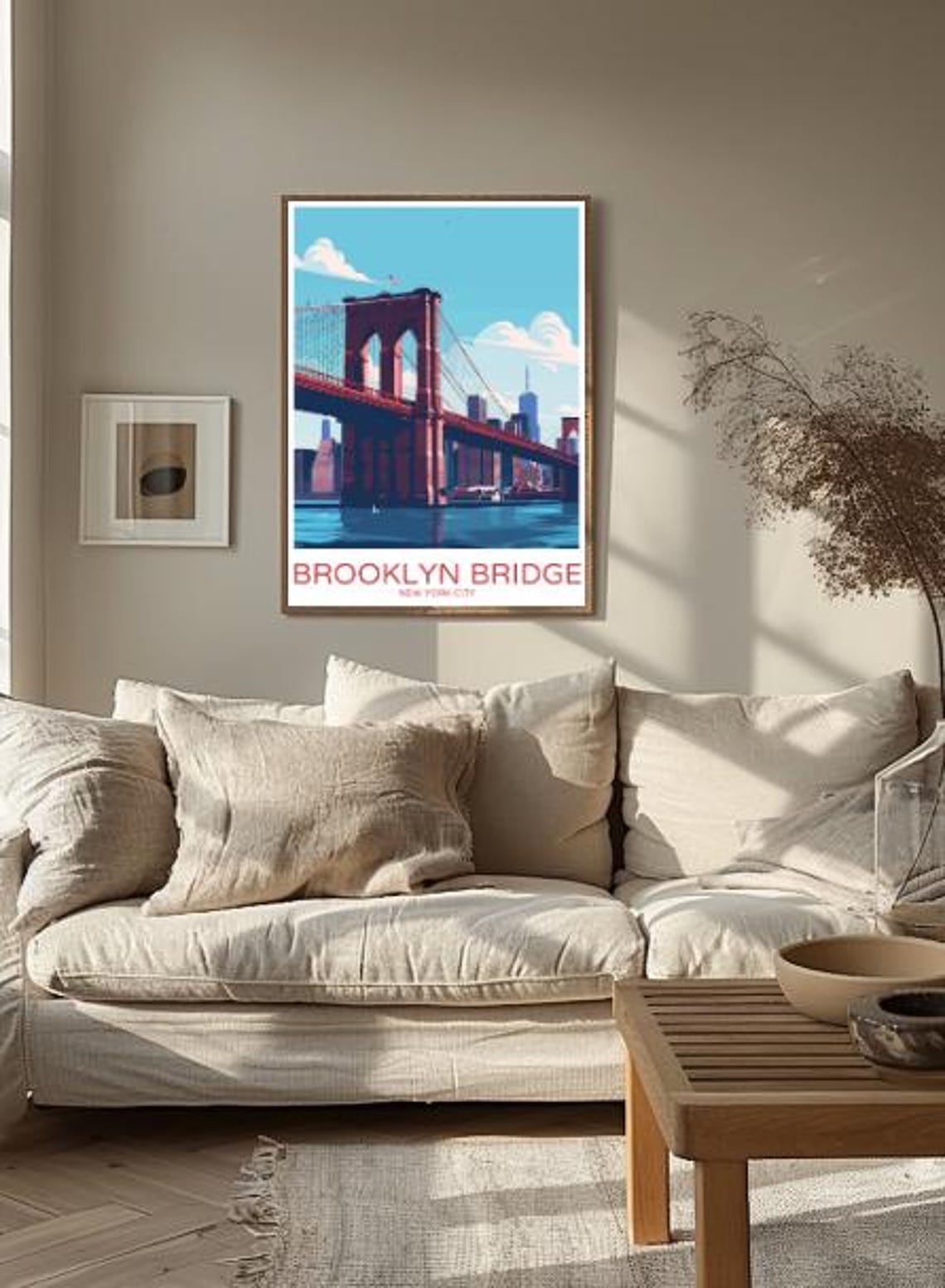 Brooklyn Bridge New York City Manhattan Skyline Travel Poster - Image 2