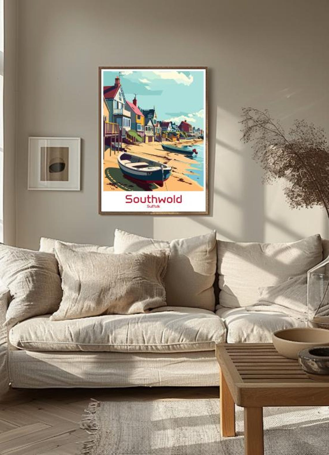 Southwold Suffolk Colourful Beach Huts and Fishing Boats Poster - Image 3