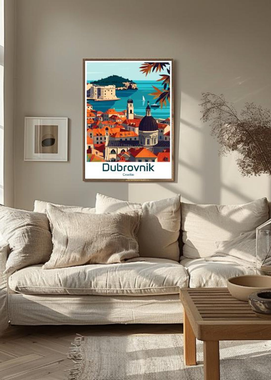 Dubrovnik Croatia Old Town Red Roofs Over Adriatic Sea Poster - Image 3