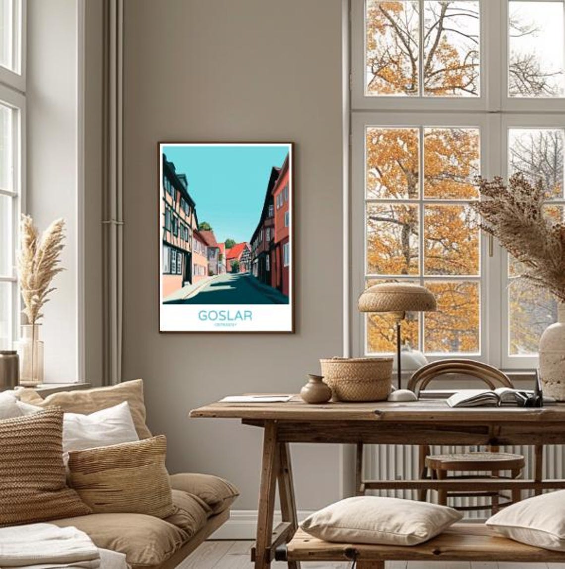 Goslar Germany Half Timbered Houses Old Town Street Travel Poster - Image 4