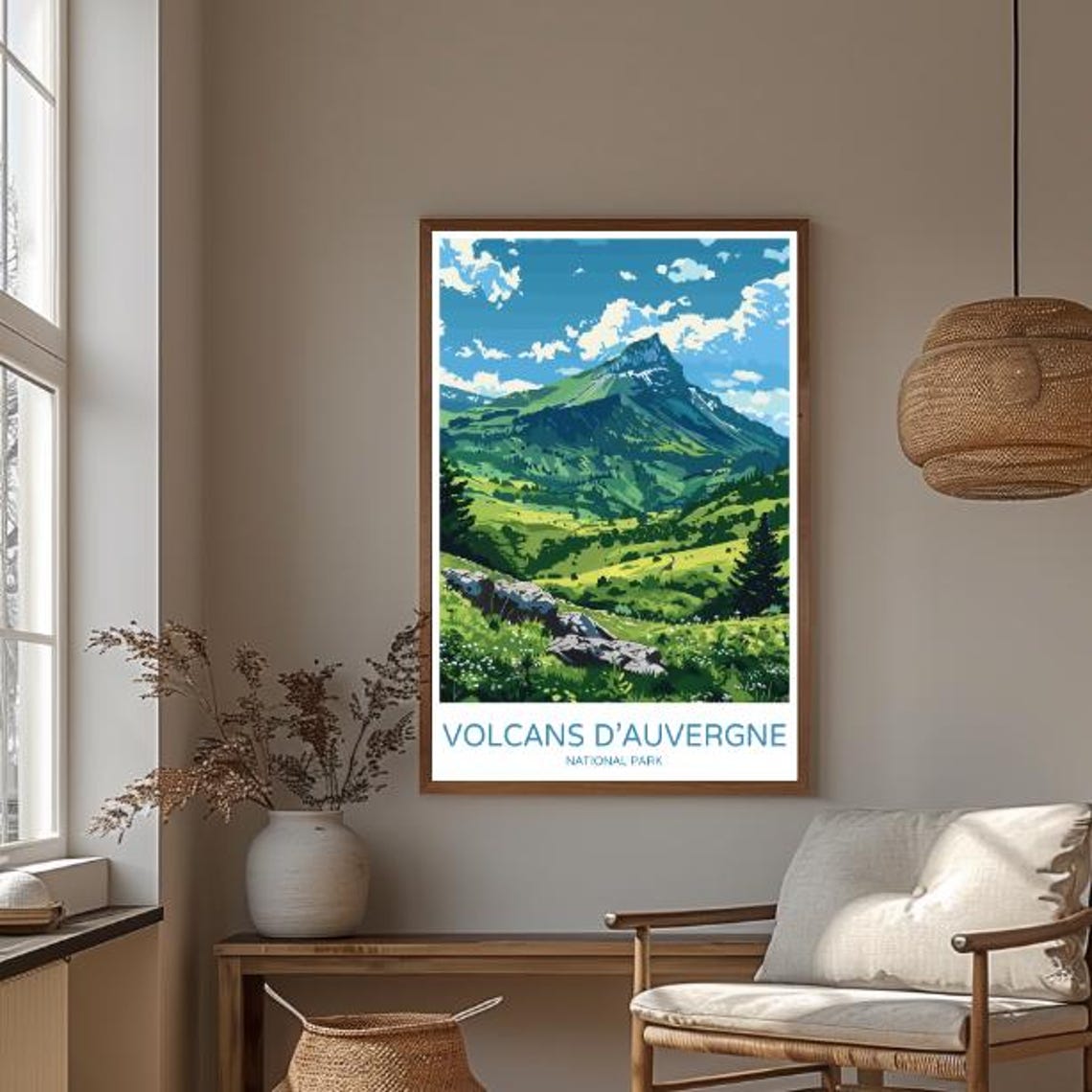 Parc Naturel Rgional Des Volcans Dauvergne Travel Posterstunning Wall Art Of French Volcanoes Scenic Landscapesnature Print Wall Decor - Image 3