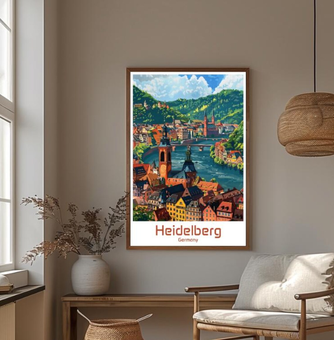 Heidelberg Germany Old Town River Castle View Cityscape Poster - Image 4