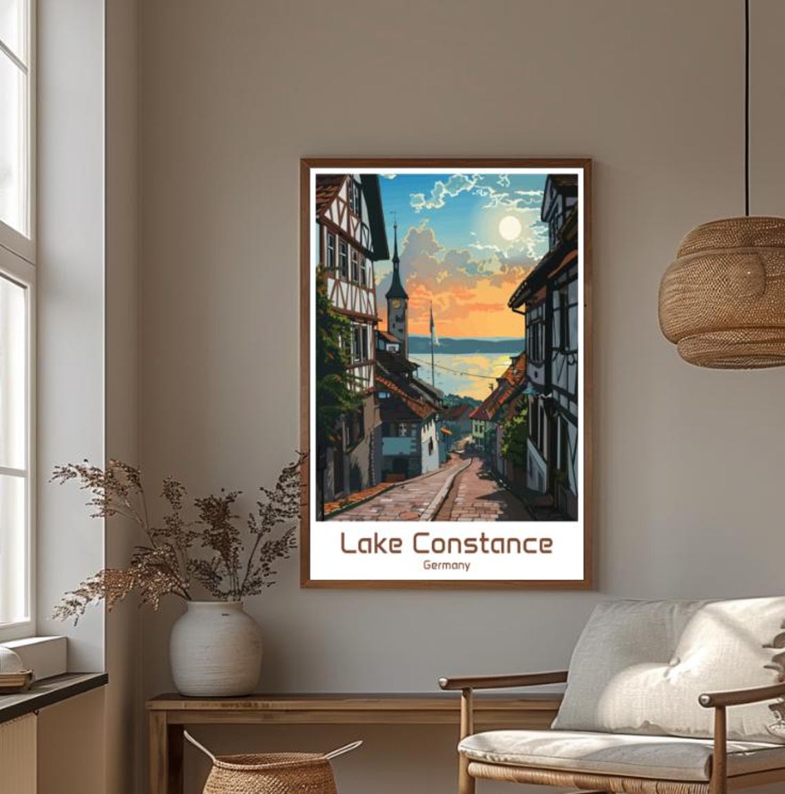 Lake Constance Germany Old Town Street Sunset Lakeside Poster - Image 4