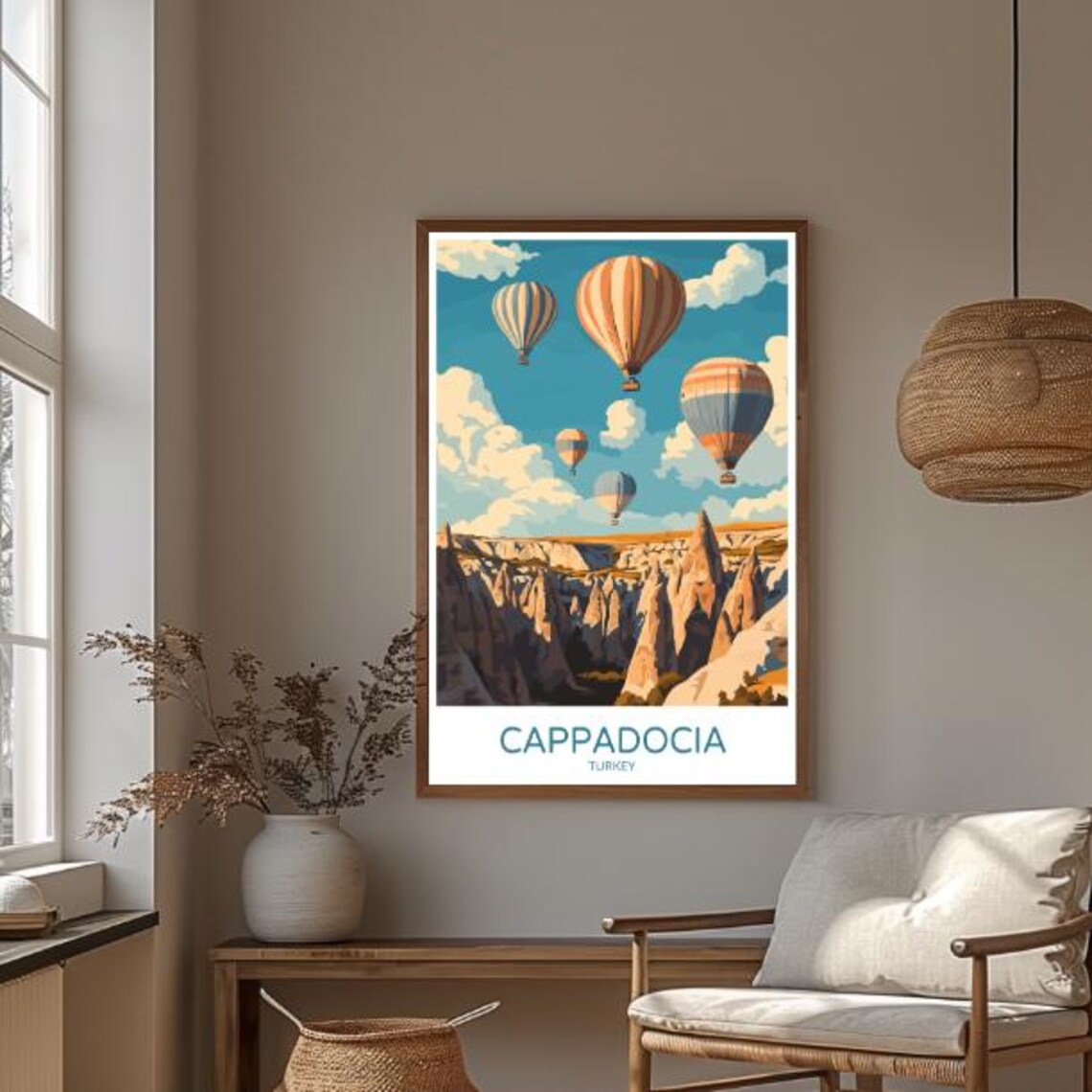 Cappadocia Turkey Hot Air Balloons Over Fairy Chimney Valley Poster - Image 3