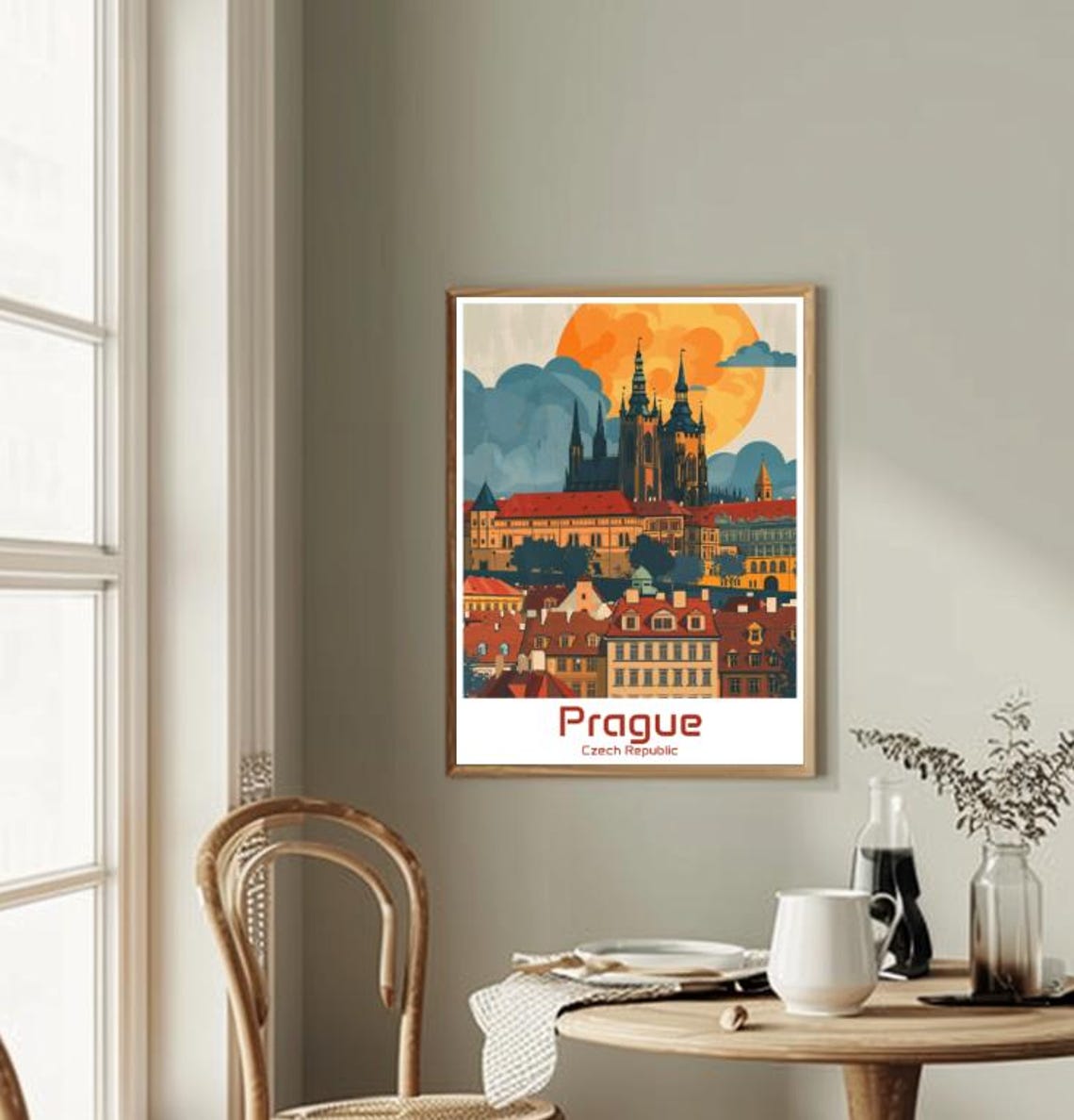 Prague Czech Republic Castle Cathedral Sunset Old Town Poster - Image 2