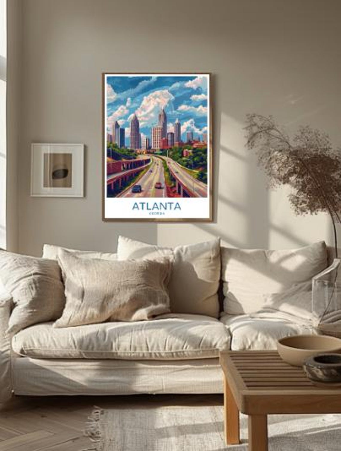 Atlanta Georgia Skyline and Highway Sunset City Travel Poster - Image 2