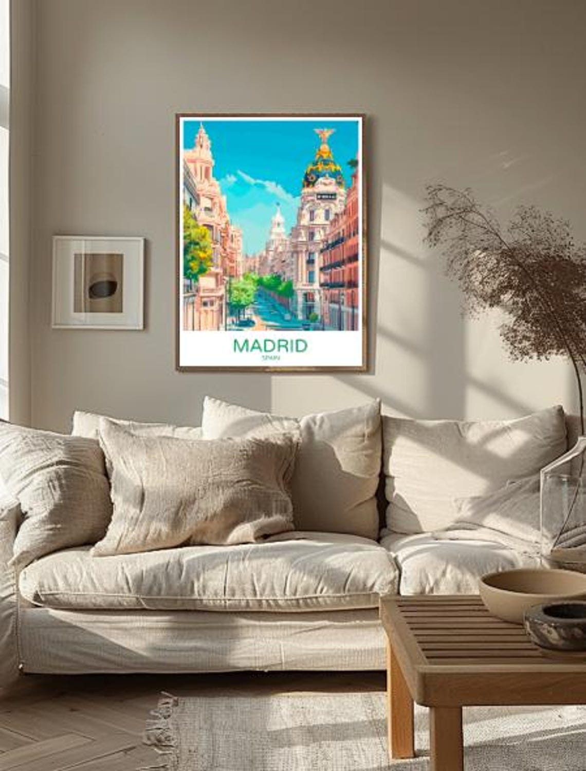 Madrid Gran Via Street with Metropolis Building Historic Poster - Image 2