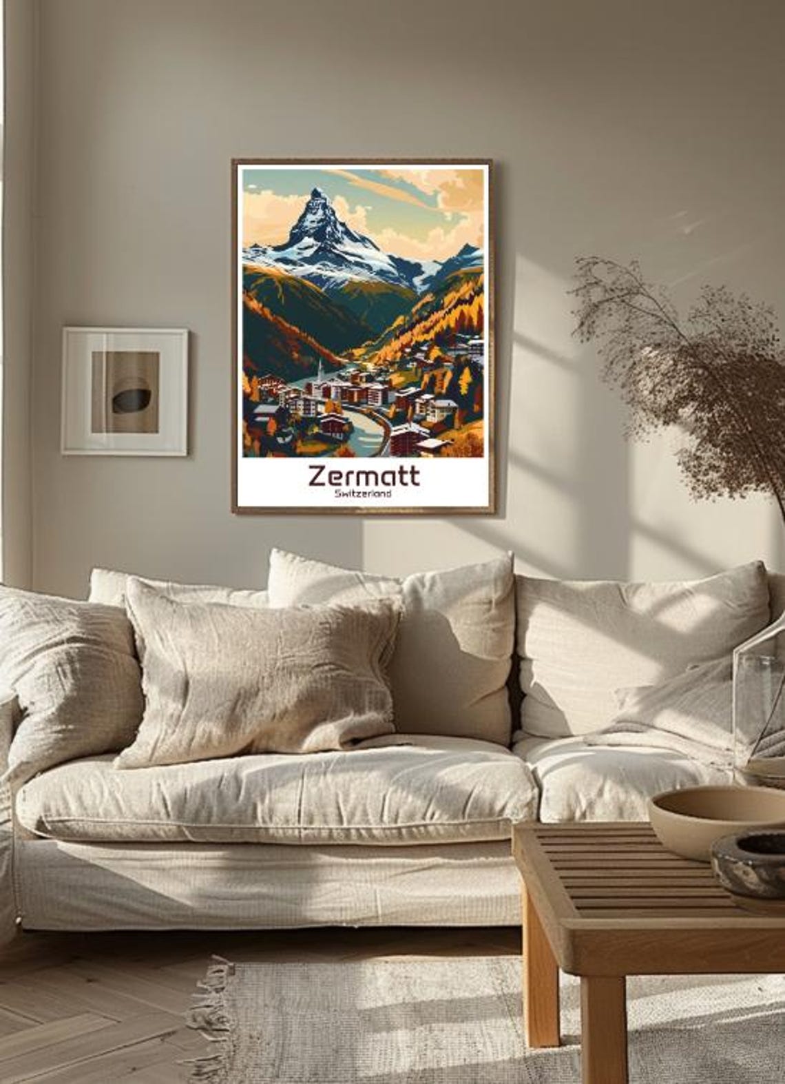 Zermatt Switzerland Autumn Matterhorn Alpine Village Scene Poster - Image 3