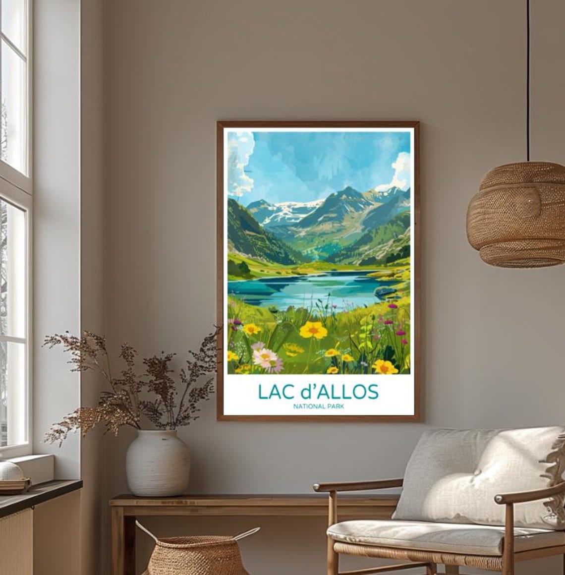 Lac Dallos National Park Travel Postermountain Lake Wall Art Alpine Nature Print French Landscape Decor France Travel Gift - Image 4