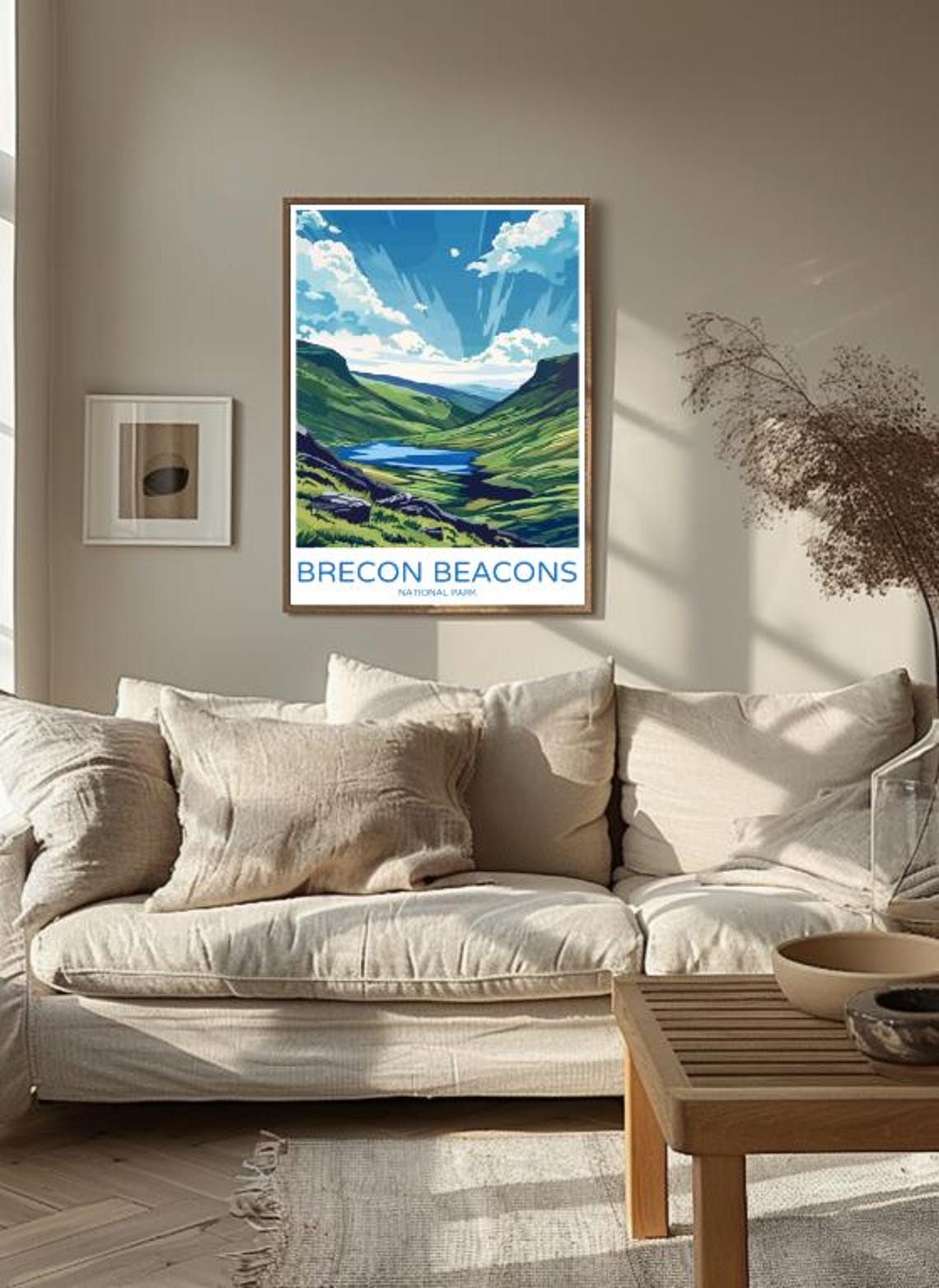 Brecon Beacons National Park Green Valley Colorful Travel Poster - Image 3