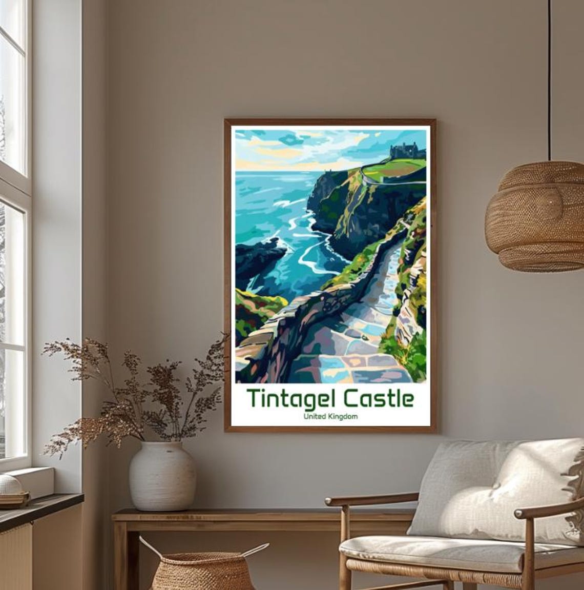 Tintagel Castle Cornwall Clifftop Ruins Ocean Path Travel Poster - Image 4